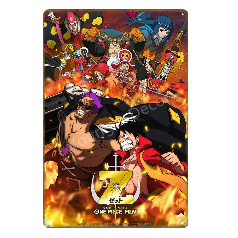 Ретро one piece Wanted постеры винтажные аниме классические металлические жестяные вывески домашний бар паб настенные стикеры художественный подарок украшение дома YD030 - Цвет: YD0676