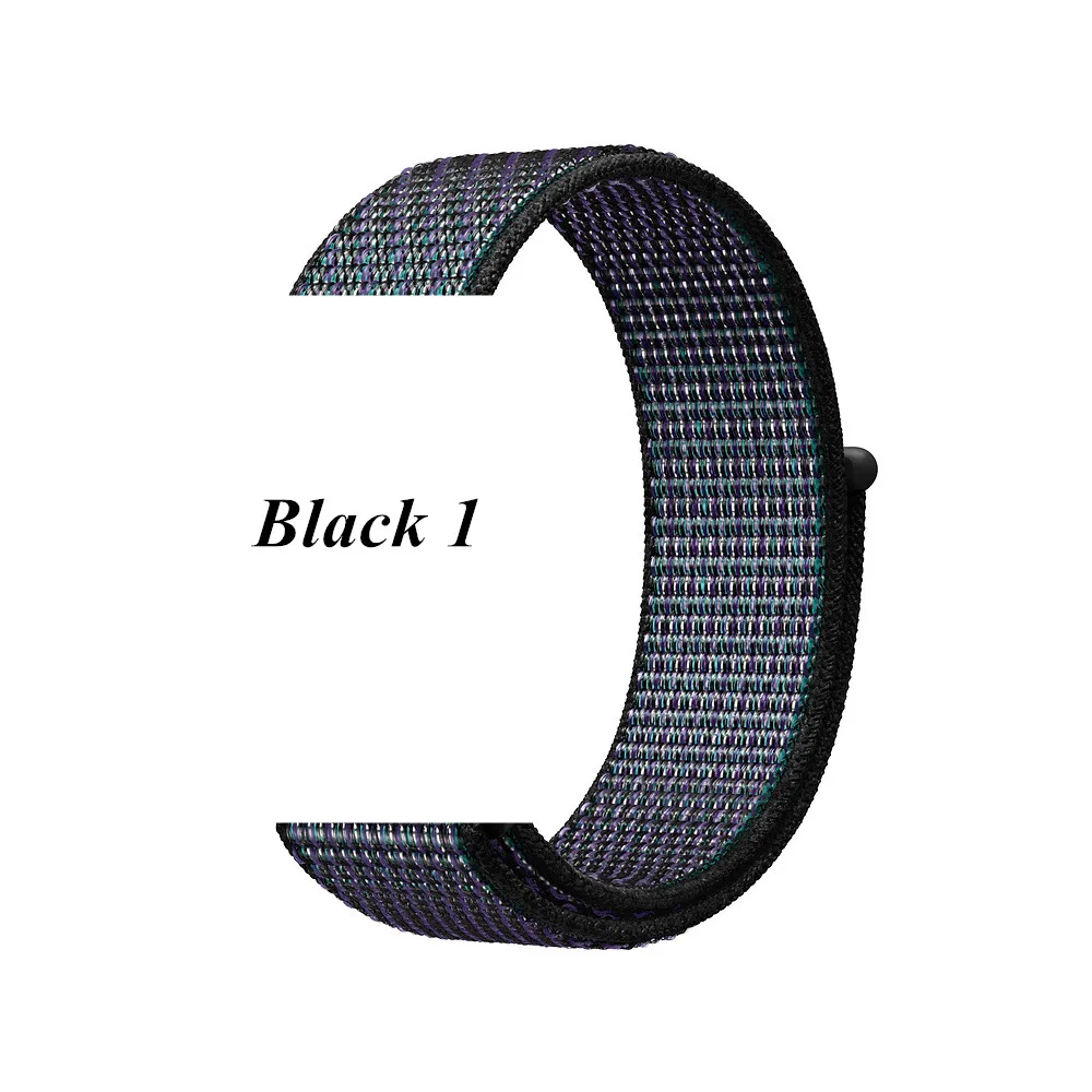Black 20 мм 22 мм нейлоновый ремешок для спортивных часов для samsung Galaxy Watch Active 46 мм 42 мм магнитный браслет для huawei Watch GT браслет - Цвет ремешка: Black