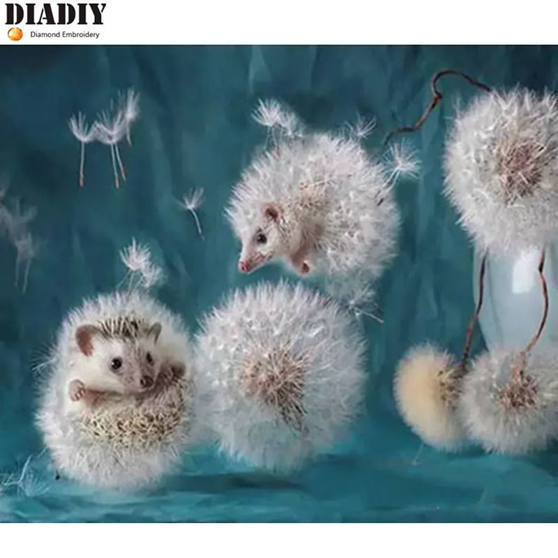 Полный квадрат/круглый Одуванчик Ежик Алмазная картина DIY 5D полная вышивка