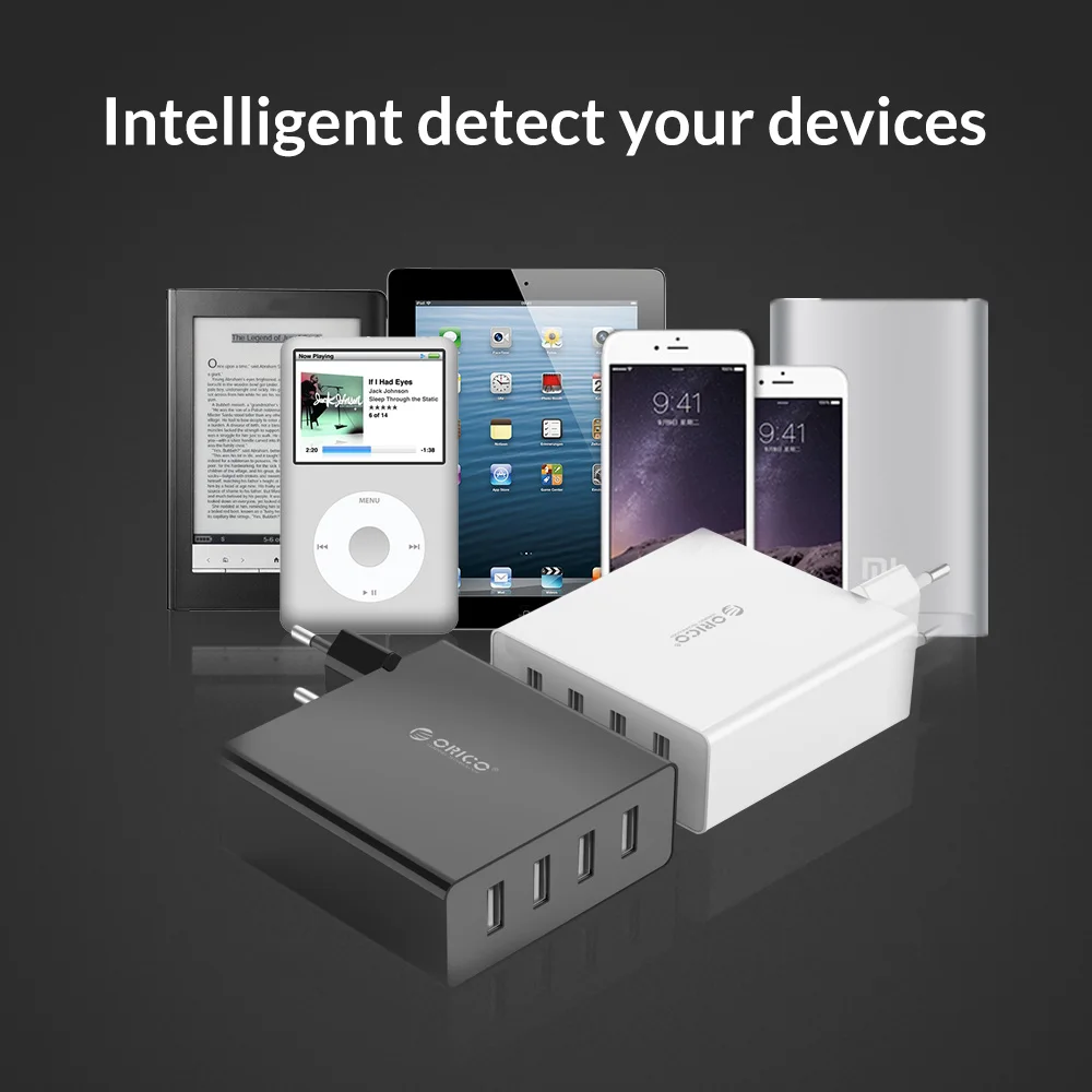 Зарядное устройство ORICO для телефона с 4 портами настенное USB зарядное 5V2.4A * 6A30W