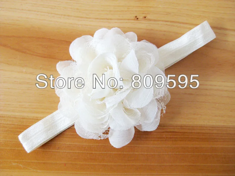 

15colors shiny chiffon lace rosette Flower headband 30pcs/lot
