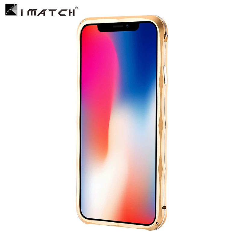 Бампер iMatch, чехол для iPhone X, роскошная Бриллиантовая форма, Алюминиевый металлический Невидимый бампер с подставкой для iPhone X, чехол для телефона s