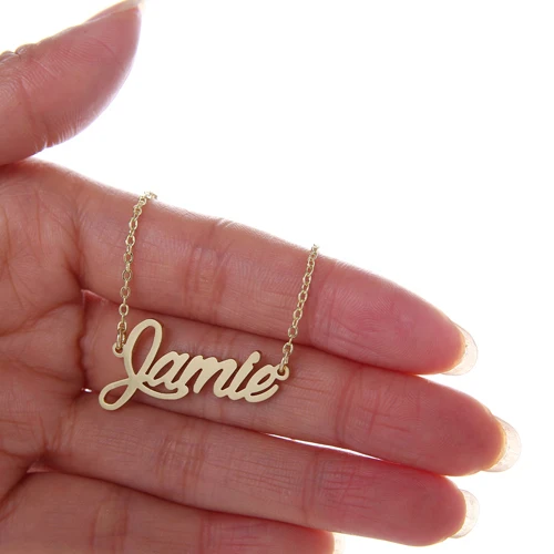 Женское Ожерелье с надписью &quotJamie&quot AOLOSHOW французское ожерелье из нержавеющей