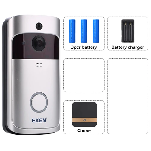 EKEN V5 Option4 Eken V5 смарт WiFi видео дверной звонок камера 720P визуальный домофон звонок ночного видения IP дверной звонок беспроводная домашняя камера безопасности - Цвет: EKEN V5 Option4