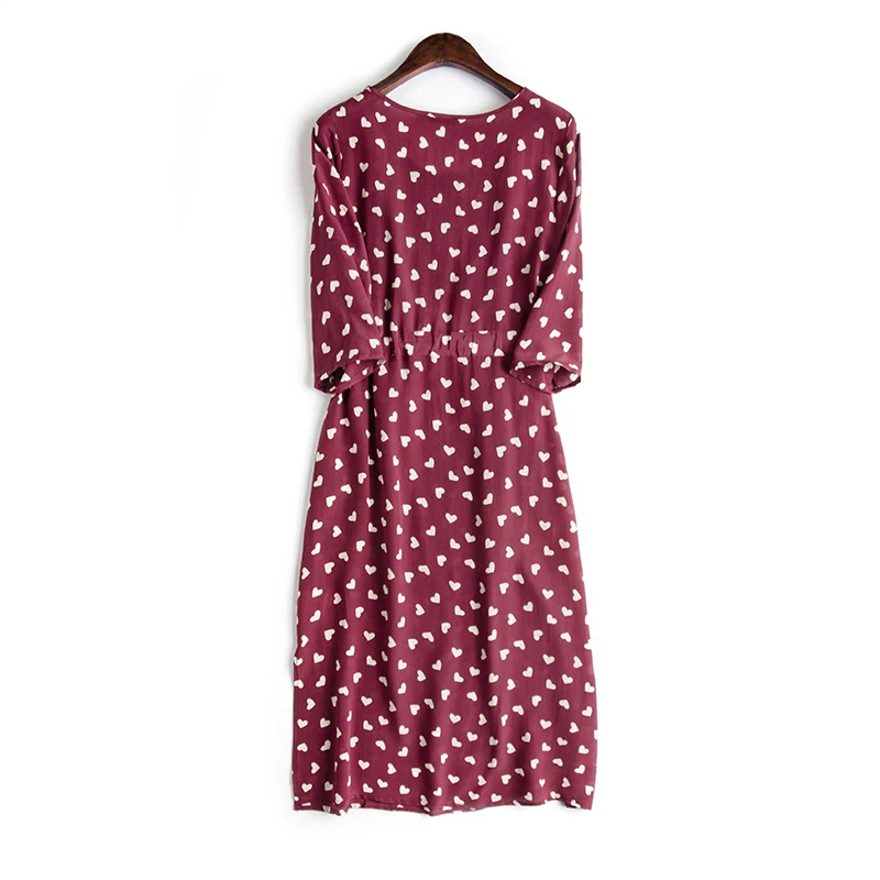 Летнее модное женское кружевное платье с круглым вырезом мягкое 100% шелковое