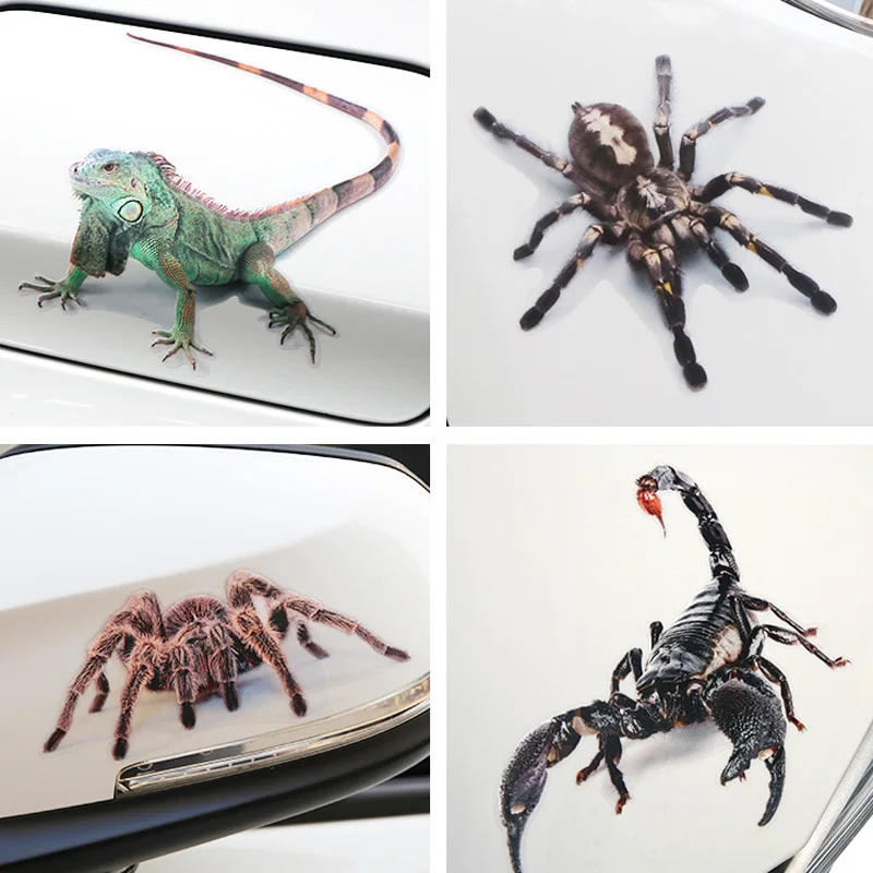 3D Car Sticker Animals Bumper Spider Gecko Scorpions For Hyundai ix35 iX45 iX25 i20 i30 Sonata Verna Solaris Elantra Accent | Автомобили и