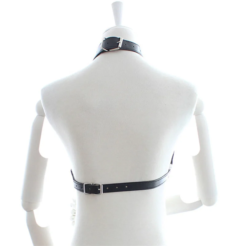

Sexy women Leather Harness Punk Gothic Metal Chain belts Body Bondage Cage Neck Hollow cage Waist Straps Suclpting Belt