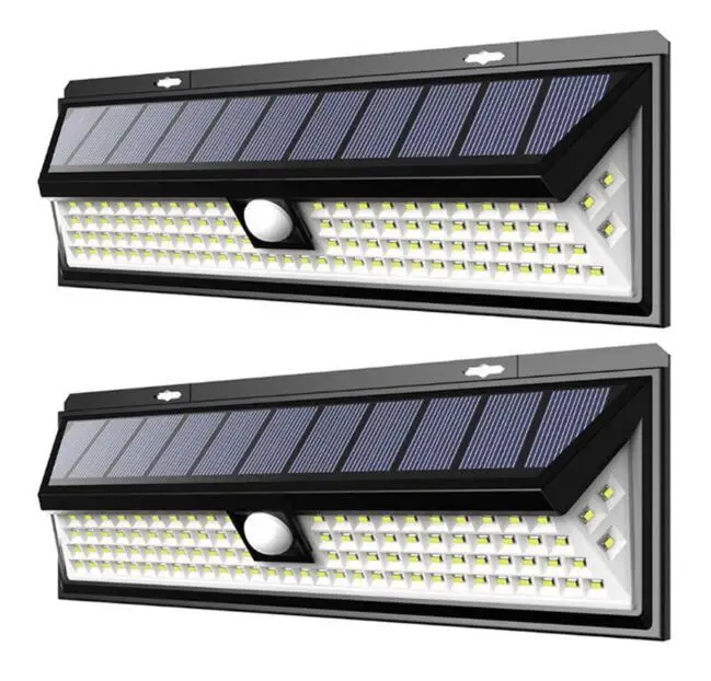 2pcs 118LED Солнечный СВЕТОДИОДНЫЙ светильник s водонепроницаемый датчик движения открытый светильник Садовый Солнечный светильник Открытый солнечный светильник для патио, палубы, двора, сада - Цвет: 2pcs 118LED