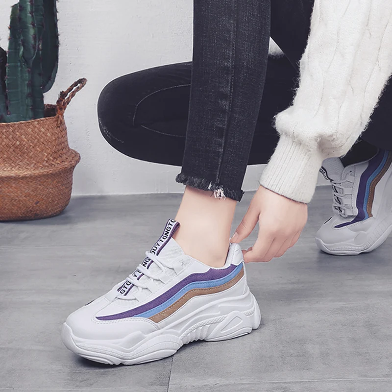 Athletic Running Shoes for Women New Height Increase Sneakers Platform Comfortable Lace-Up Woman zapatos de mujer | Спорт и
