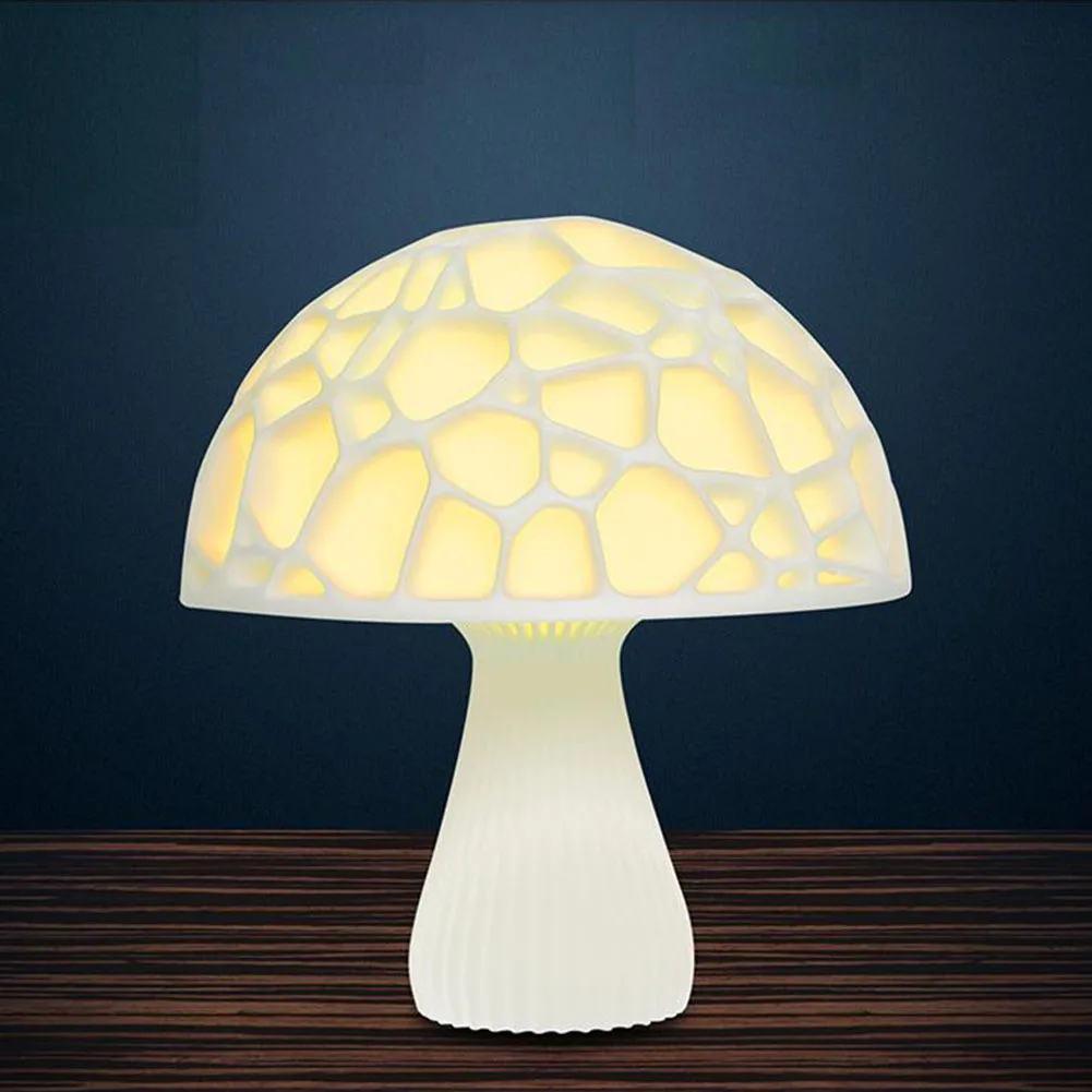 Крытый практичный спальня дети ночник 3D печать милый гриб Дистанционное
