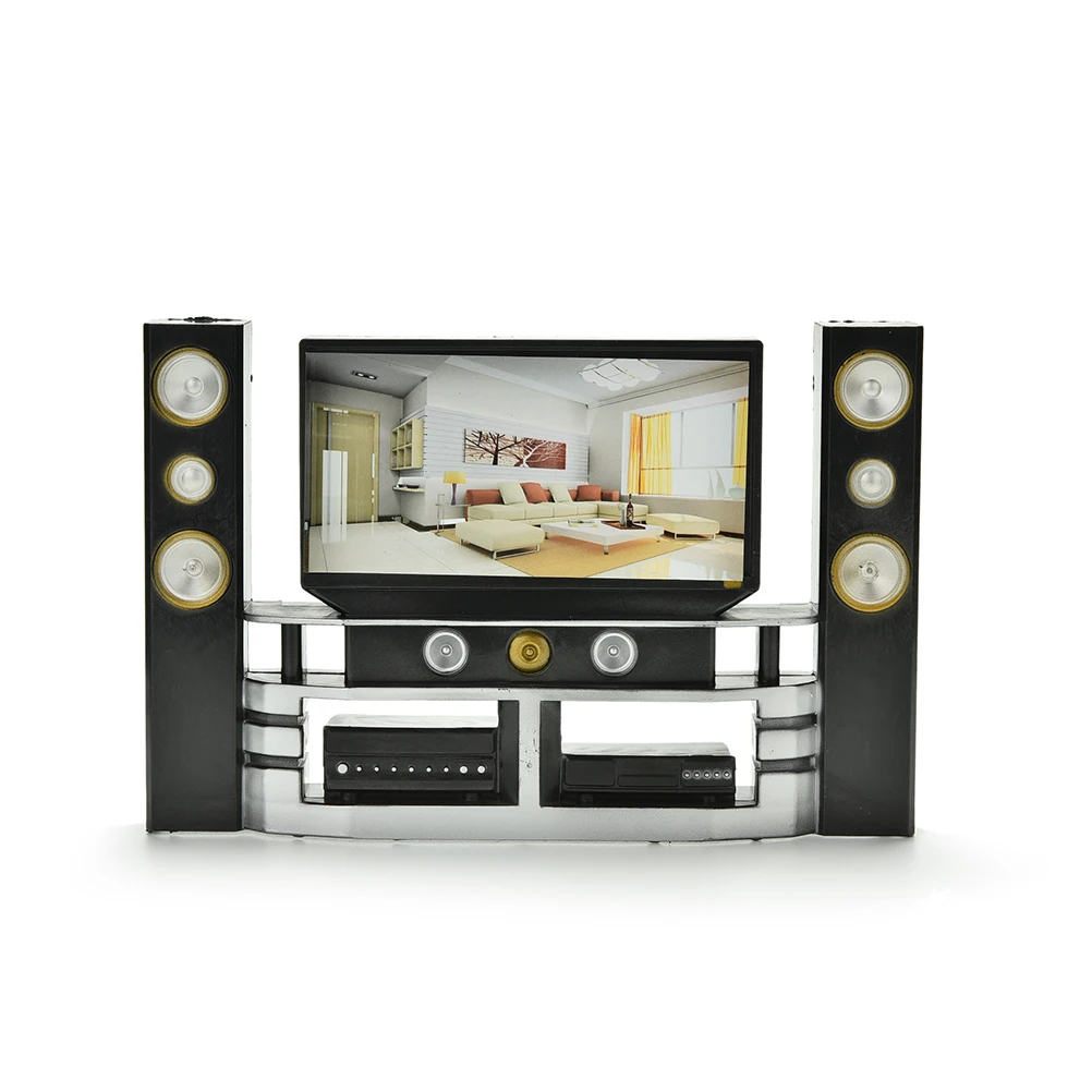 

Mini Hi-Fi 1:6 TV Home Theater Cabinet Set Combo For Doll UK Accessories
