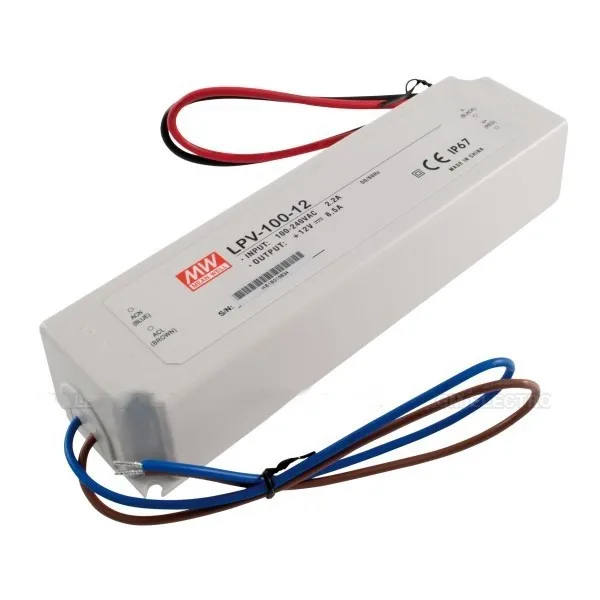 100% Оригинал Новый 100 вт Переключение ПРИВЕЛО Питания Mean well LPV-100-12 ip67
