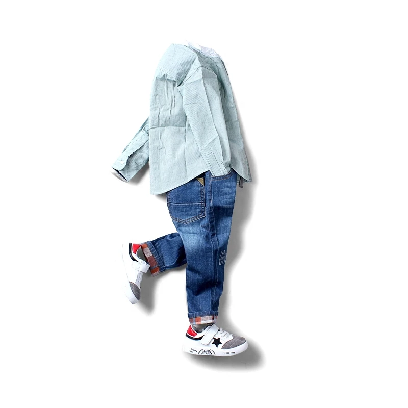 Новинка 2018 модные джинсовые брюки демисезонные синие детские для мальчиков |