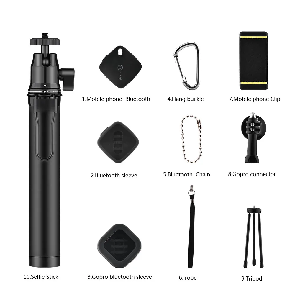 New selfie stick with self-timer Bluetooth and Gopro hero5 remote control for iphone7/8 xiao yi sony gopro cameras | Электроника