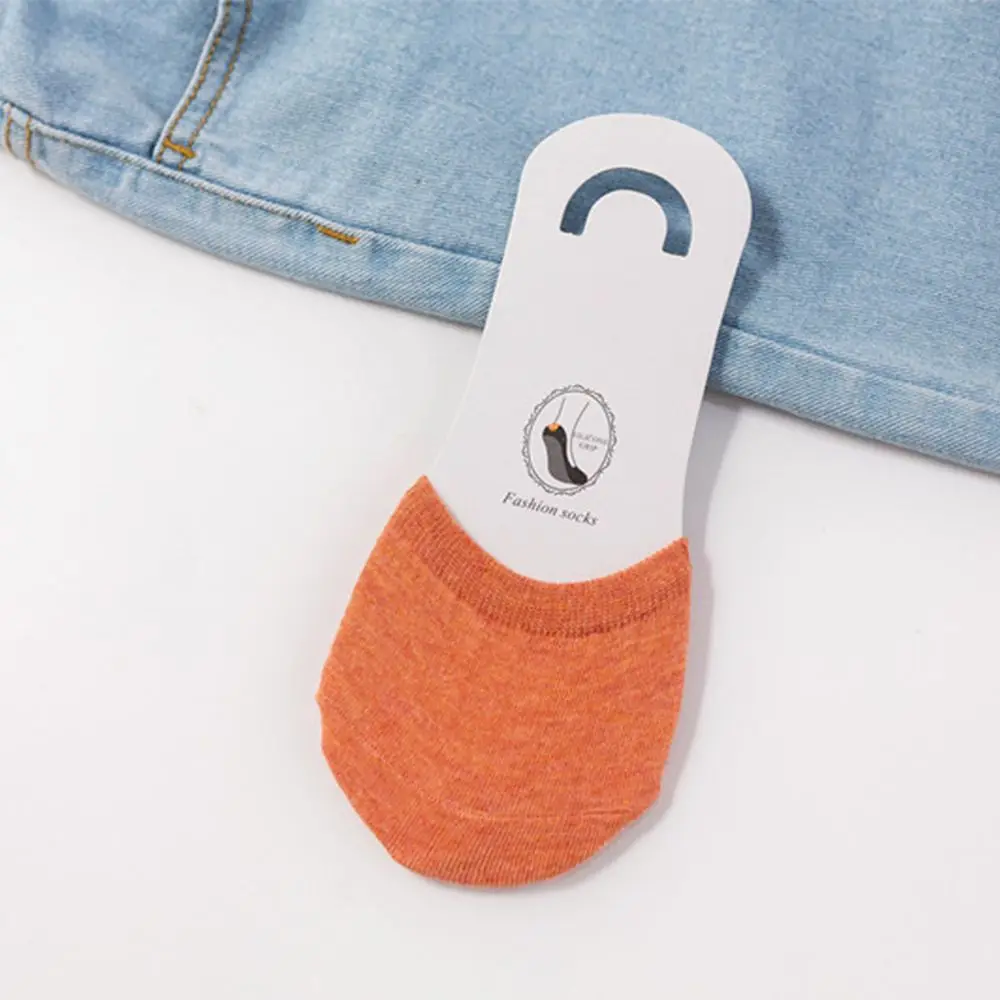 orange Г., Женские Простые однотонные носки, тапочки носки с коротким носком летние тонкие невидимые носки Модные женские носки - Цвет: orange