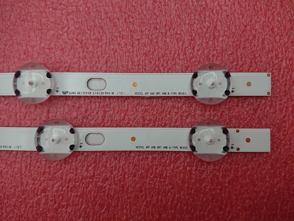 6 шт Светодиодная подсветка полосы для Toshiba 49U5863DB 49U6763DA 49U6763DB 49U5766DB VESTEL 49 UHD DRT VNB A B