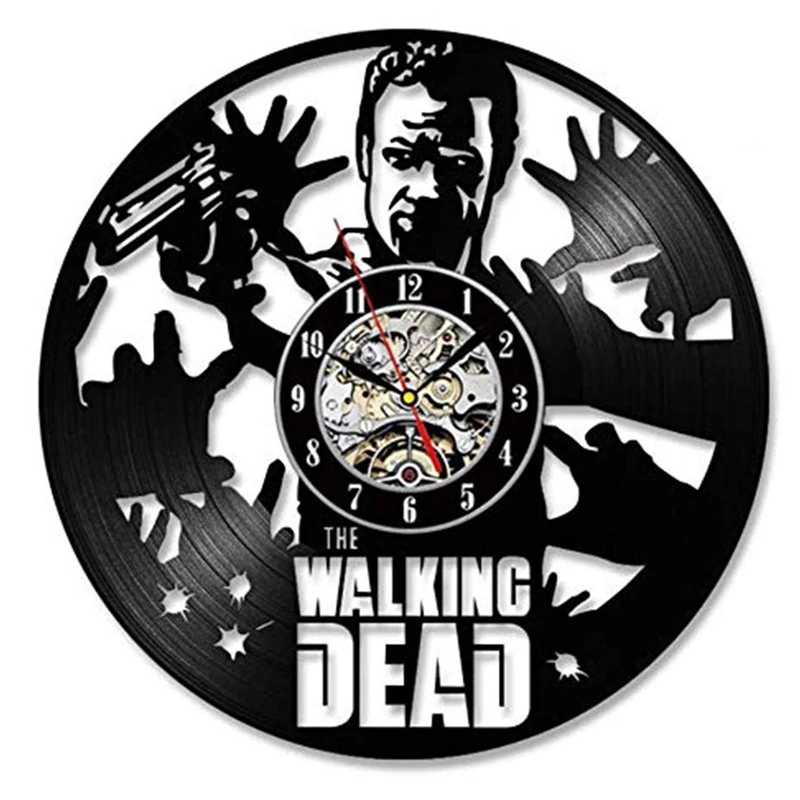 Walking Dead виниловые настенные часы современный дизайн кинематографическая тематика модные 3D часы настенные домашние декоративные часы 12 дюймов