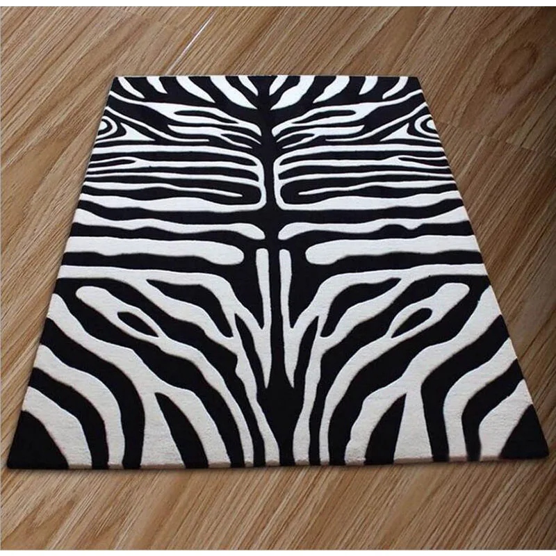 Большой черно белый художественный ковер для гостиной конференц комнаты спальни