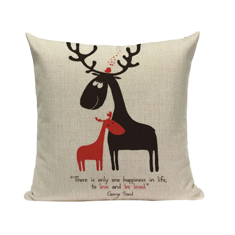 Рождественская наволочка из льна и хлопка квадратная Женская рождественская