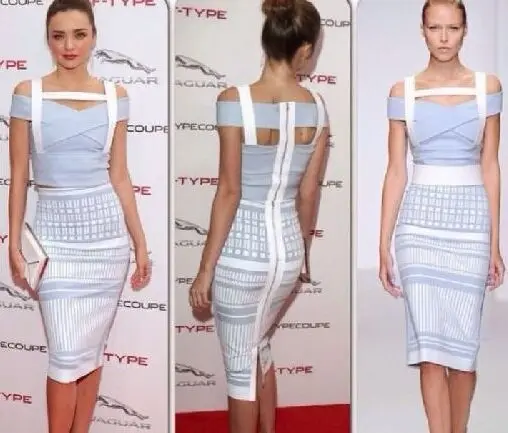 Высшее качество HL Короткий рукав белый синий 2 шт. до колен облегающее элегантное облегающее платье