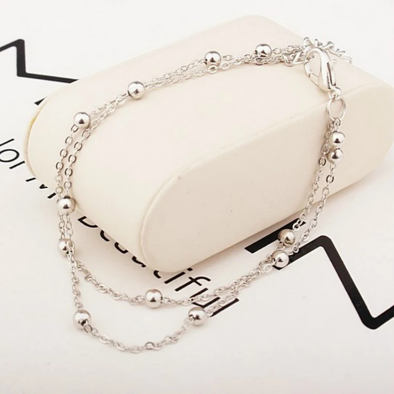 1 шт. сексуальные женские золотые и серебряные Сандалеты пляжные двойные звенья