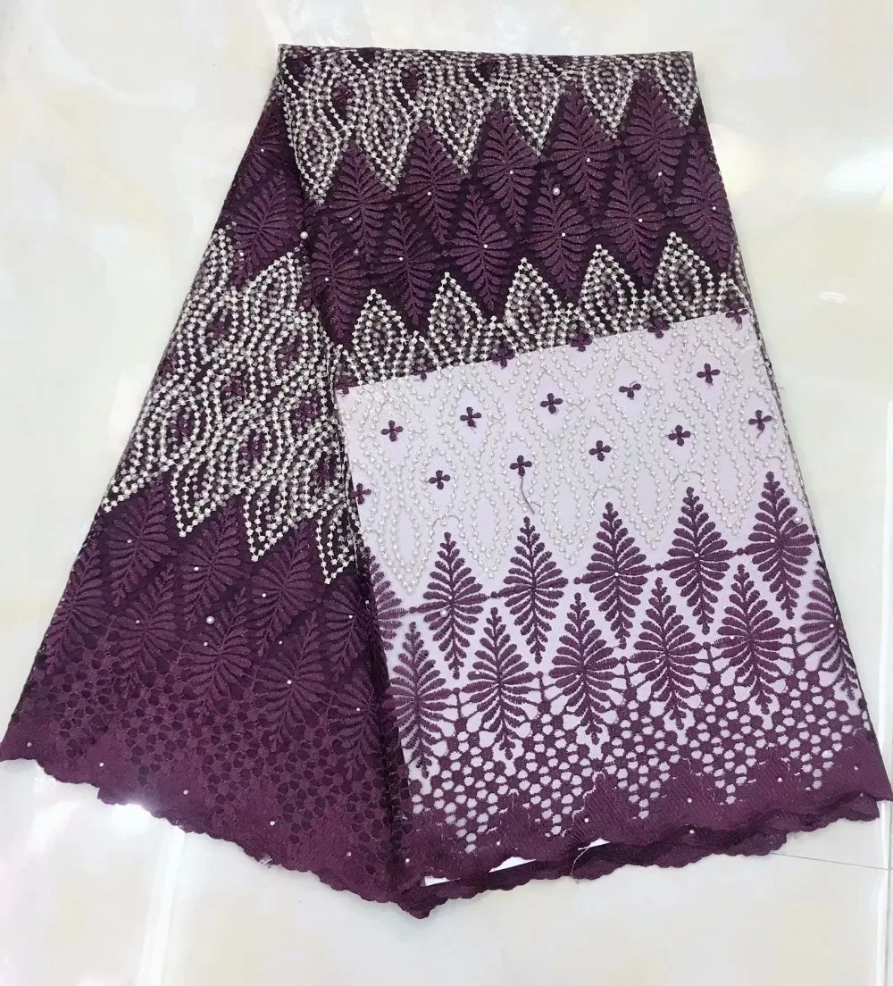 Розовый Африканский сетки кружево ткань 2019 Высокое качество вышитые Нигерия