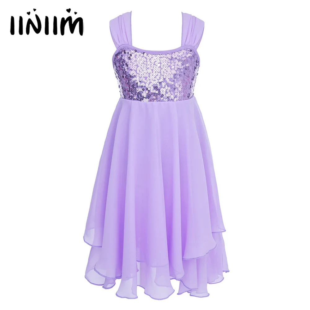 Iiniim/из шифона с блестками Детская регулируемыми плечевыми лямками одежда для