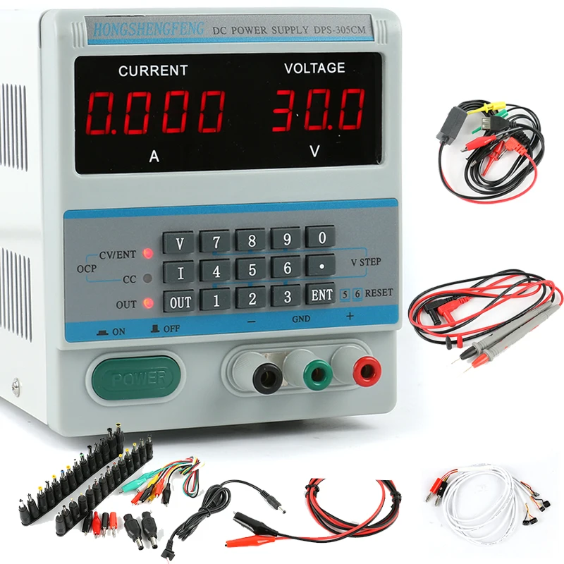 Цифровой лабораторный Регулируемый источник питания постоянного тока 305 см 30 В 5