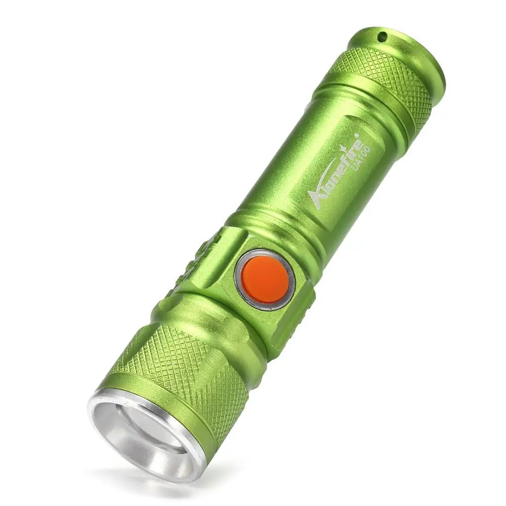 AloneFire UA100 T6 светодиодный фонарик карманный usb Перезаряжаемые факел Водонепроницаемый Регулируемый туристический фонарь светодиодный вспышка света