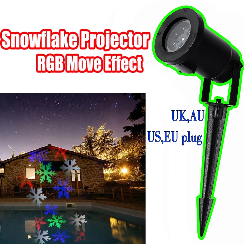 Led Снежинка декорация Рождественский проектор свет пейзаж лазерные сценические