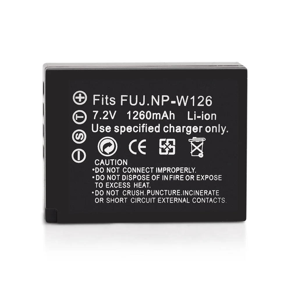 1260mAh 7 2 V NP W126 литий ионная аккумуляторная батарея для FUJI X Pro1 E1 камеры FinePix HS50