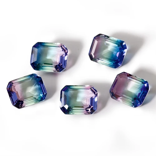 26 2,7-3.2ct настоящие камни 8x10 мм Прямоугольник Турмалин Цветные камни россыпью Модные украшения аксессуары мульти декоративный подарок камень 10 шт - Цвет: 26