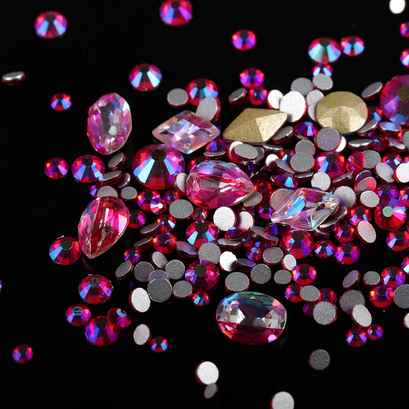 Super Shiny Clear Crystal AB color Non HotFix 3D Nail Art Decoration Rhinestones Manicure DIY Accessories supplies tools | Красота и