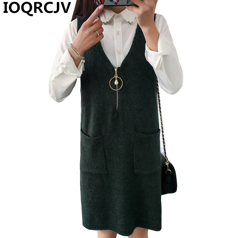 

2019 New Autumn Winter Women Vest Knitted Sweater Dress Casual V-neck Slim Bodycon Dress Elegant Mini Sexy Party Vestidos R725