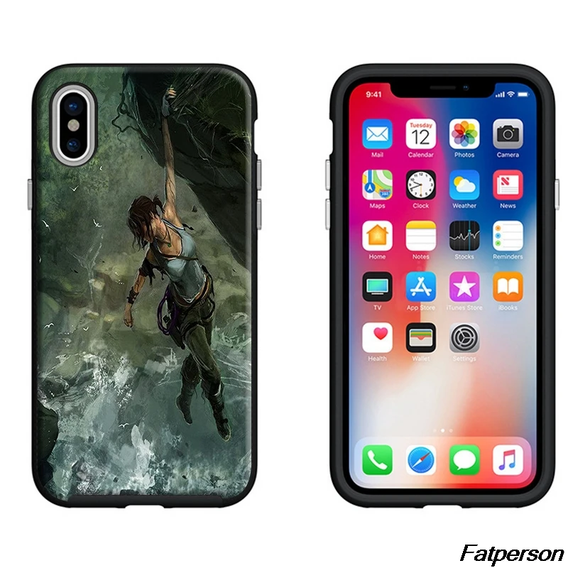Tomb Raider черный мягкий силиконовый чехол для телефона из ТПУ Apple iPhone X 8 8plus 7 7plus 6 6splus 5