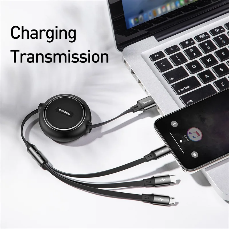 Baseus 3 в 1 СВЕТОДИОДНЫЙ модуль панели управления Usb type C и iP Кабель зарядного устройства для iPhone samsung huawei Usb C кабель для зарядного устройства мобильного телефона