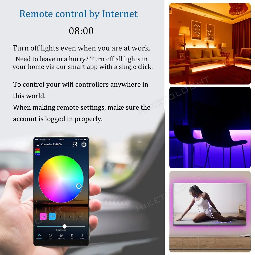 DC12-24V IR RF пульт дистанционного управления музыкой мини wifi RGB/RGBW/RGBCW светодиодный Таймер контроллер от Alexa Google Home телефон wifi контроллер