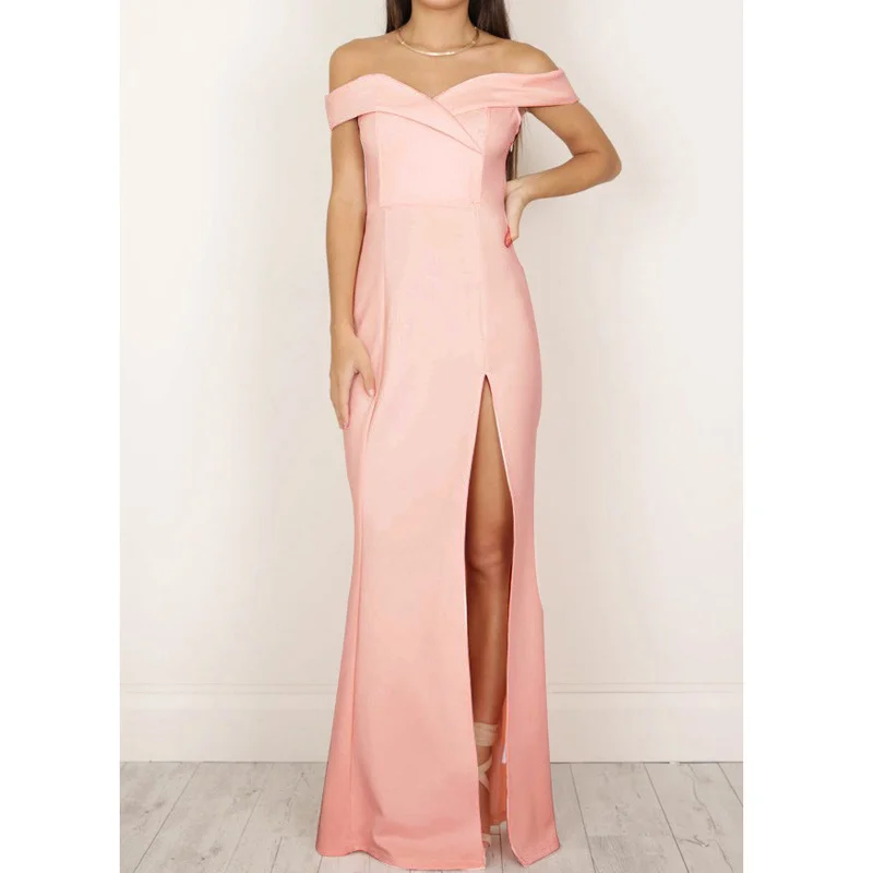 Женское длинное платье Топ без бретелек обтягивающее Элегантное Длинное с