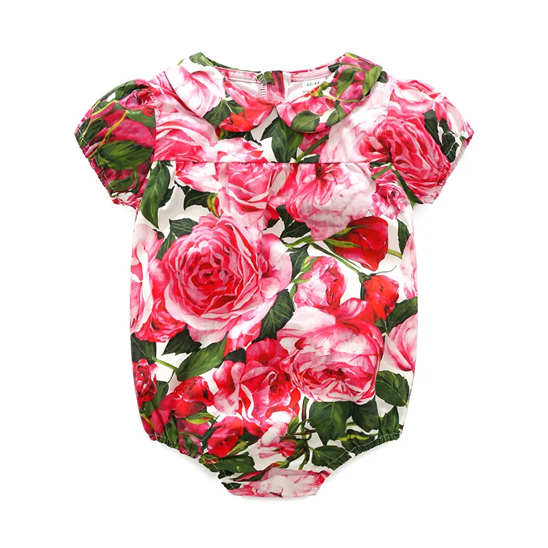 2019 летний цветочный комбинезон для маленьких девочек с розами вечерняя