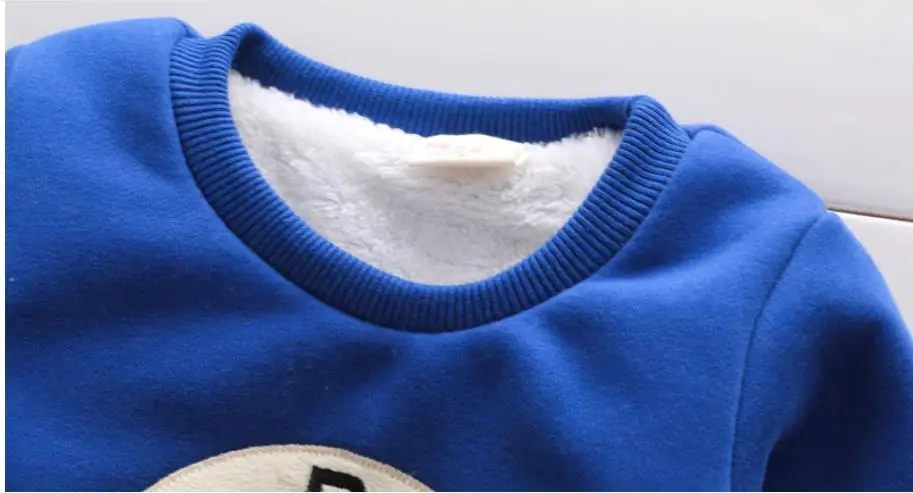 new boy winter suit three-piece 1-4-year-old boy sports suits plus velvet thick winter children's clothing