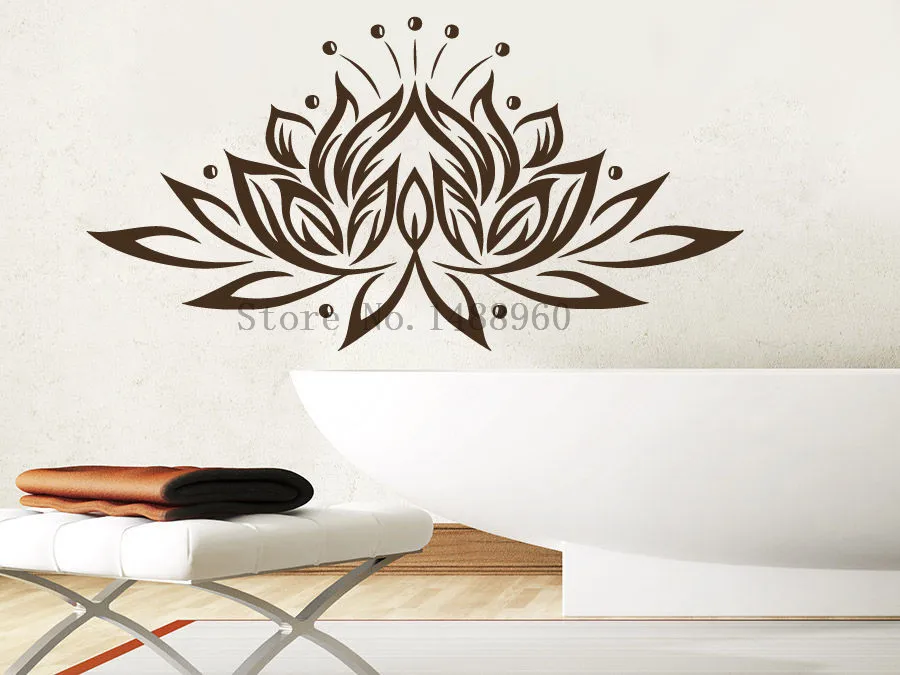 E638 настенные наклейки домашний декор виниловые Lotus буддийская медитация