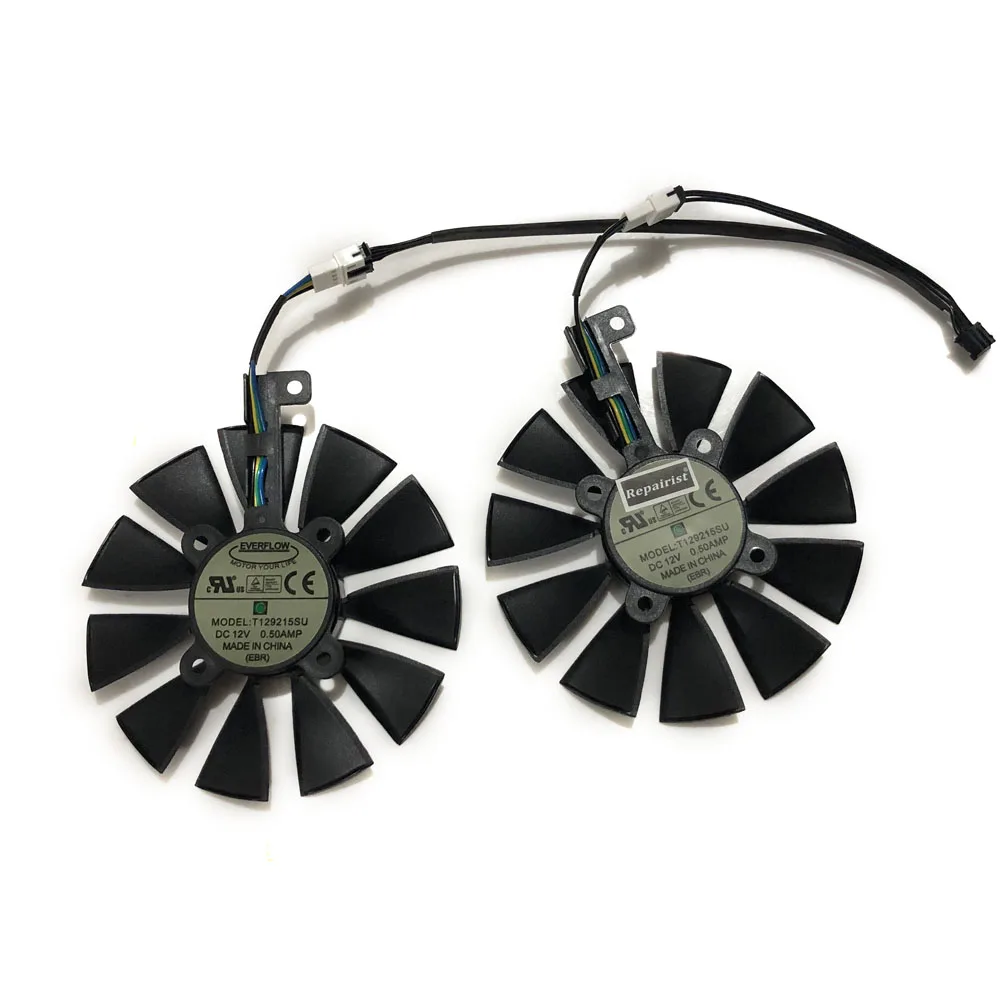 2 шт./компл. T129215SU GTX 1060 1070 двойная зеркальная графическая карта Охлаждения