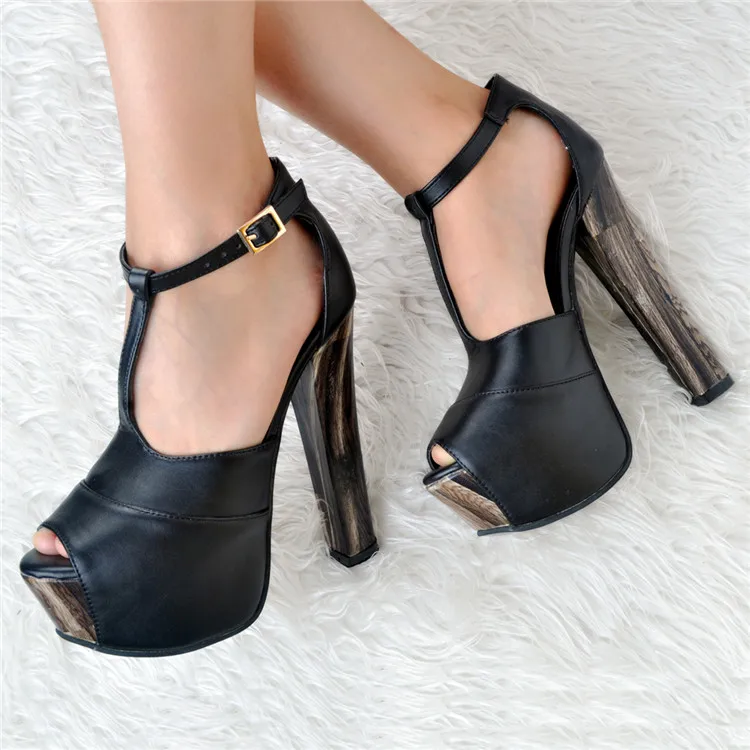 

Женские босоножки на высоком каблуке Size35-43, женские сексуальные черные босоножки на платформе, Летние Босоножки на каблуке