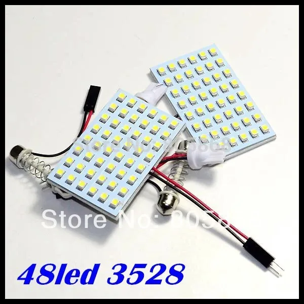 

car led panel light 48smd 3528 1210 LED White Light Car Interior LED Dome Light Bulb Vehicle Dome Lighting 10Pcs/lot