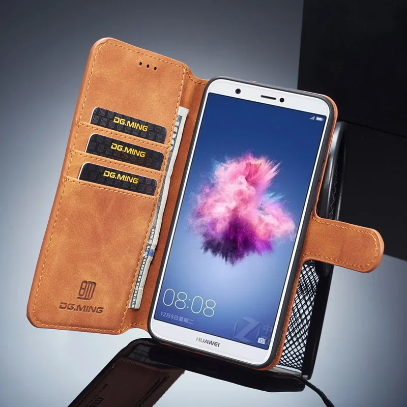 Чехлы для Huawei P Smart 2019 Роскошный Матовый винтажный Магнитный откидной бумажник