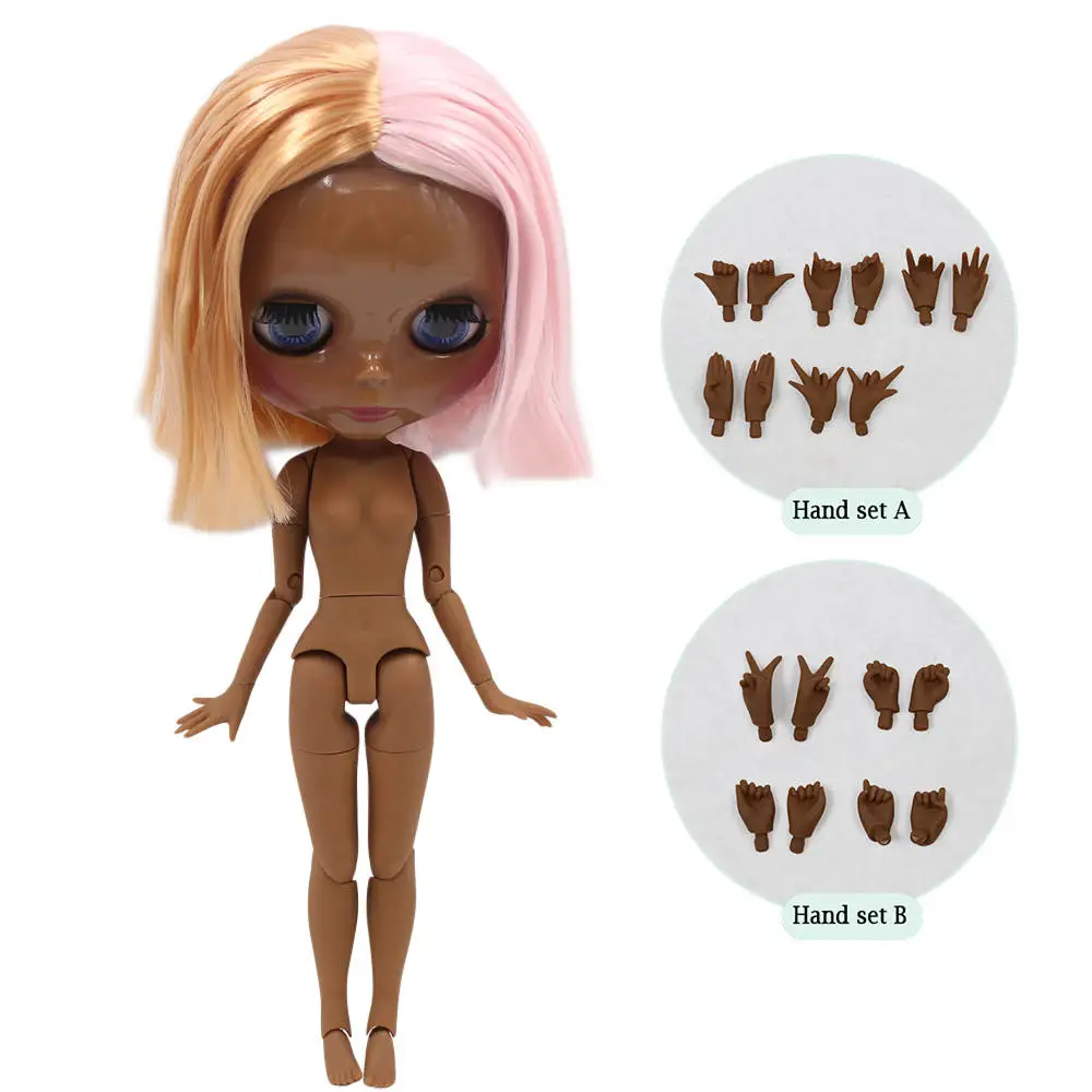 Ледяная Blyth фабрика кукла подходит для одевания самостоятельно DIY Изменить игрушка BJD Специальная цена - Цвет: super black