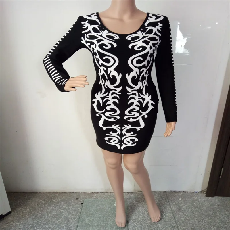 2016 новое поступление осенние модные сексуальный черный белый Bodycon с круглым