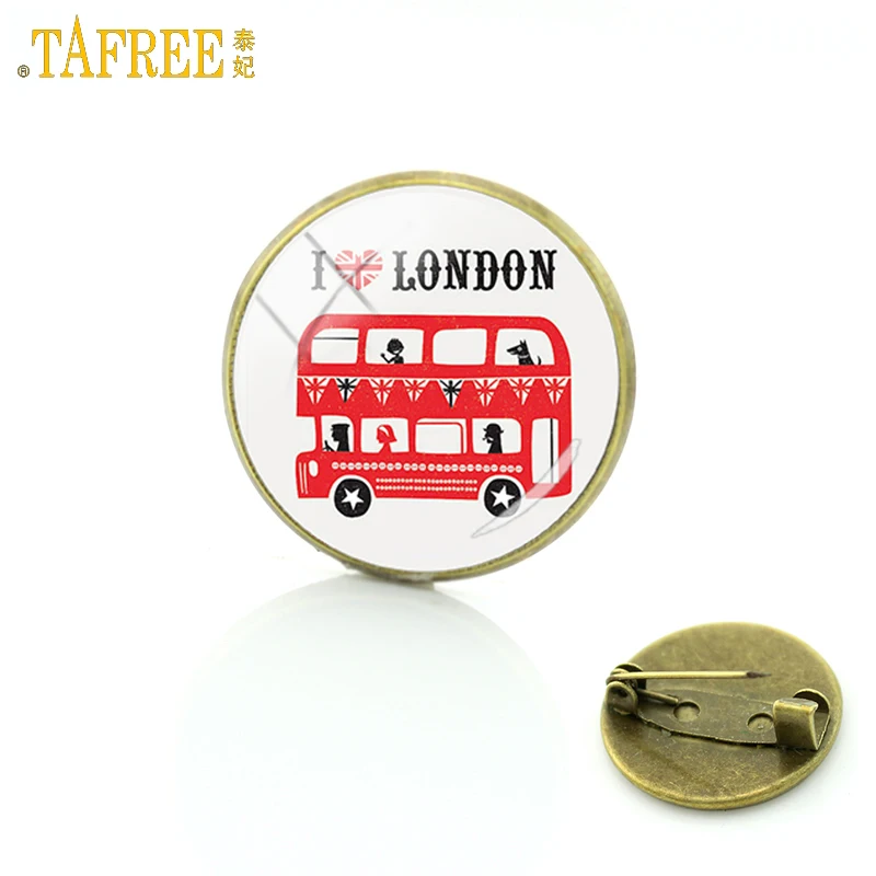 Мужская/Женская Винтажная брошь TAFREE в виде старого лондонского Красного