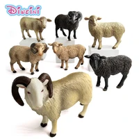 kawaii simulation sheep lovely farm animal model goat figure plastic toy figurine home decoration accessories decor gift for kid