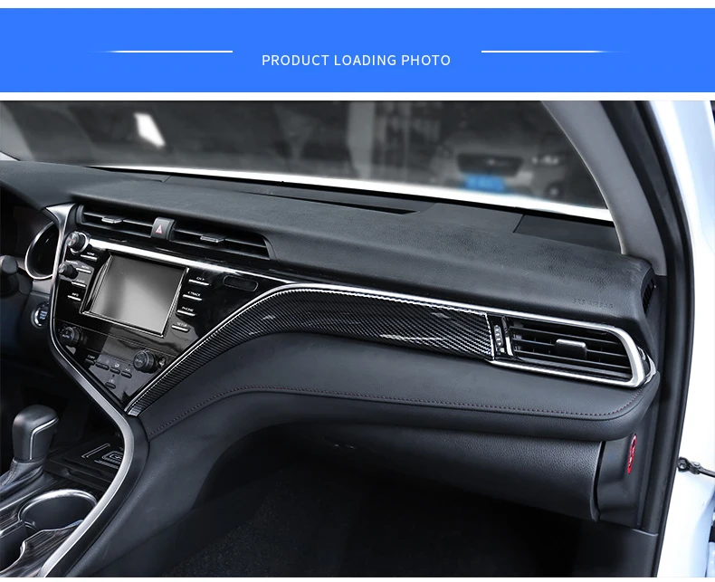 QHCP 1 шт. панель приборной панели ABS Copilot декоративные полосы крышка отделка авто аксессуары Стайлинг автомобиля специально для Toyota Camry